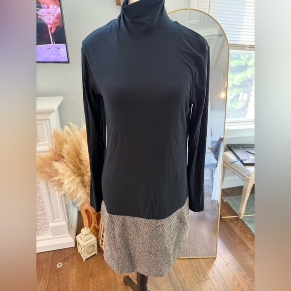 Theory Black Long Sleeve Women's Dress Viscose and Wool w pockets - Picture 1 of 11